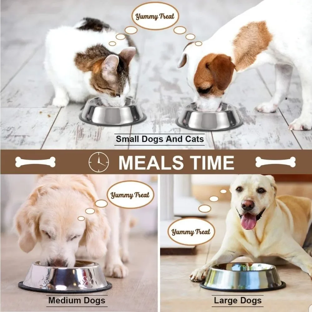 LEACOOLKEY Stainless Steel 2 Pack Dog/Cat Bowls New With Tags Sz. Sall